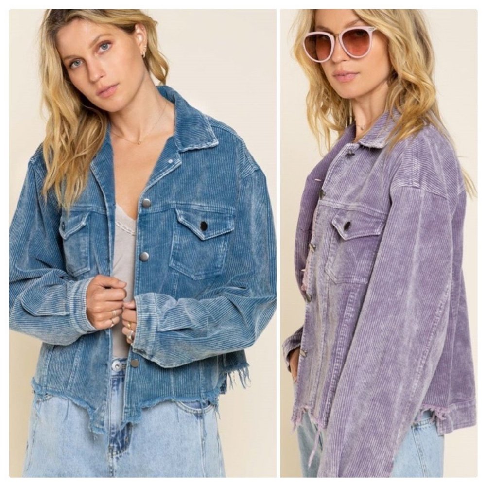 *Re-Stocked* POL Basic Vintage BLUE Corduroy Jacket - Picture 7 of 16